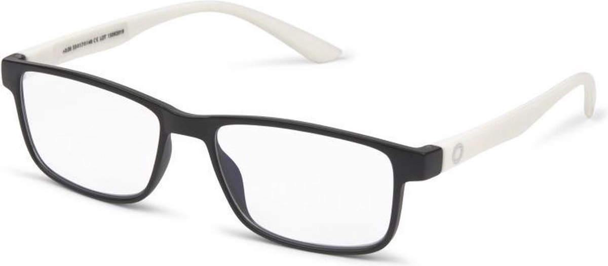 Nordic Vision NPBG Västervik Leesbril +1.00 - Zwart frame, witte temples