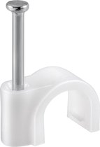 Fixpoint witte kabel clips met spijker voor kabels tot 8mm (100 stuks)