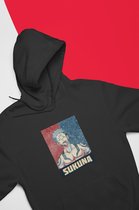 Sukuna Ryomen Retro Hoodie | Jujutsu Kaisen Anime Merchandise | Maat L Zwart