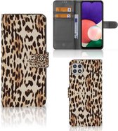 Book Cover Samsung Galaxy A22 5G Smartphone Hoesje Leopard