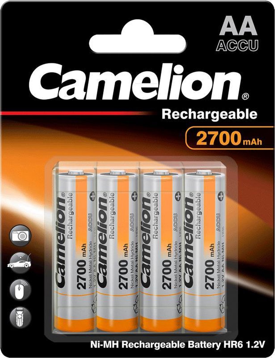 Camelion oplaadbaar AA batterij - 2700 mah - 4 stuks | bol.com