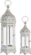 Lykta DKD Home Decor Wit Metaal Kristal Gouden (2 pcs)