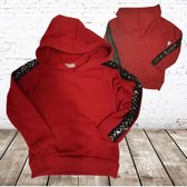 Rode meisjes trui met bies -Papillon-98/104-Hoodie meisjes