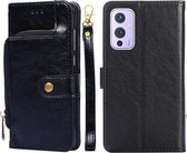 Ritstas PU + TPU Horizontale Flip Leren Hoes Met Houder & Kaartsleuf & Portemonnee & Lanyard Voor OnePlus 9 (Zwart)