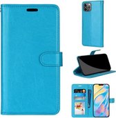 Pure Color Horizontale Flip PU Lederen Case met Houder & Kaartsleuven & Portemonnee & Fotolijst Voor iPhone 13 Pro (Blauw)