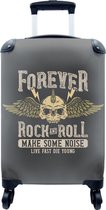 MuchoWow® Koffer - Vintage - Spreuken - Quotes - 'Forever rock and roll make some noise live fast die young' - Past binnen 55x40x20 cm en 55x35x25 cm - Handbagage - Trolley - Cabin Size - Print