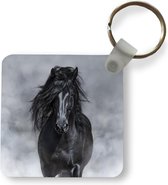 Sleutelhanger - Uitdeelcadeautjes - Paard - Zwart - Rook - Plastic