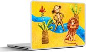 Laptop sticker - 17.3 inch - Aap - Leeuw - Jungle - Water - 40x30cm - Laptopstickers - Laptop skin - Cover