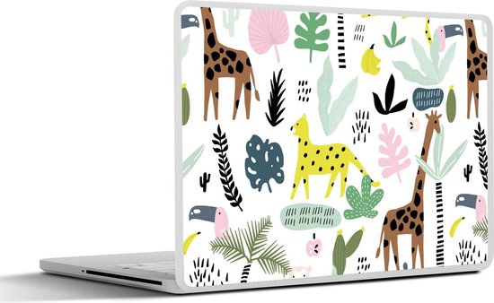Sticker ordinateur portable - 15,6 pouces - Jungle - Motifs - Animaux