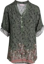 Cassis - Female - Hemd in viscose met kasjmierprint  - Kaki