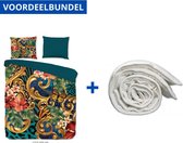 Luxe Dekbedovertrek Tweepersoons - 200x200/220cm - Inclusief 2 Kussenslopen - 100% Zacht Microvezel - Lieke + Wasbaar Microfiber Dekbed - 200x220cm - Wit