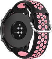 YONO Sport Air Smartwatch Bandje 20mm - Horlogebandje geschikt voor Samsung Galaxy Watch 6 / 5 / Pro / 4 / 3 / Active 2 - Polar Ignite / Unite – Huawei - Zwart / Roze
