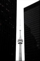 Walljar - Toronto - CN Tower - Zwart wit poster