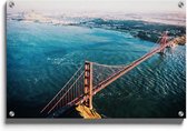 Walljar - Luchtfoto Golden Gate Bridge - Muurdecoratie - Plexiglas schilderij