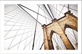 Walljar - Brooklyn Bridge Up Close - Muurdecoratie - Poster met lijst