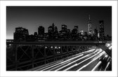 Walljar - Brooklyn Bridge Skyline - Muurdecoratie - Poster met lijst