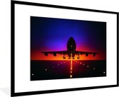 Cadre photo avec affiche - Différentes couleurs derrière l'avion qui décolle - 90x60 cm - Cadre pour affiche