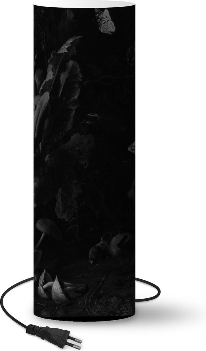 Lamp - Nachtlampje - Tafellamp slaapkamer - Dieren en planten - Melchior d'Hondecoeter - 70 cm hoog - Ø22.3 cm - Inclusief LED lamp