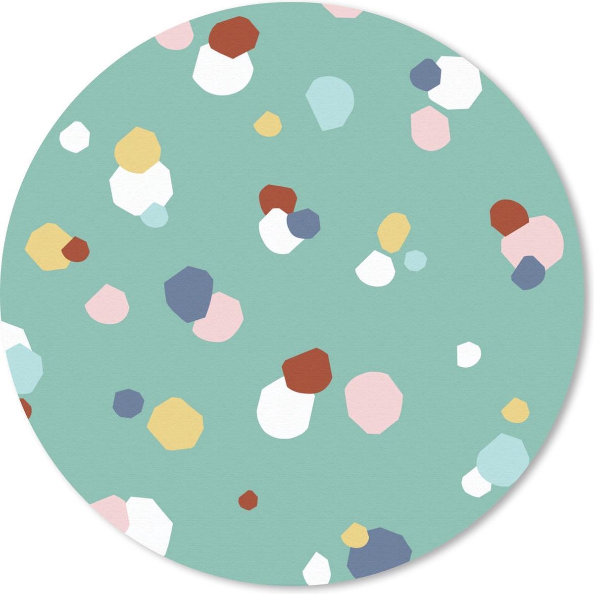 Muismat rond 50x50 cm - Mousepad Design - Stippen - Kinderen - Ronde muismatten