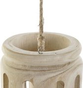 Kandelaars - candle holder paulownia glass 18x18x30 natural -
