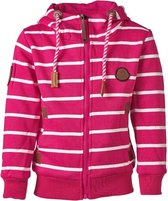 Kindervest fuchsia met witte strepen | Maat 128/ 8Y