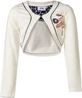 Meisjes vest offwhite, bruin detail | Maat 140/ 10Y