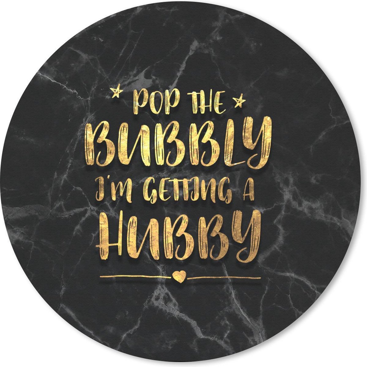 Muismat rond 50x50 cm - Mousepad Quotes - Bride To Be - Goud - Marmer print - Ronde muismatten
