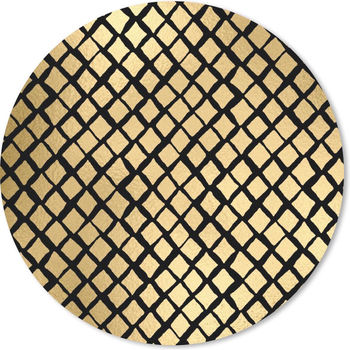Muismat rond 40x40 cm - Mousepad Patronen - Goud - Ruit - Ronde muismatten
