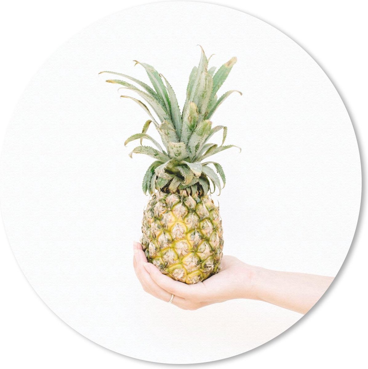 Muismat rond 40x40 cm - Mousepad Tropisch - Ananas - Geel - Ronde muismatten