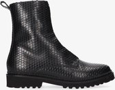 Tango | Bee 5136-c black print leather blind closure boot - black sole | Maat: 39
