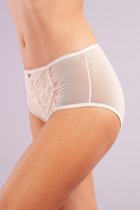 Gaspara Dames Lingerie & Transparant Hoge Taille Slips (134-024) - Ondergoed Dames - Maat XXL - BEIGE