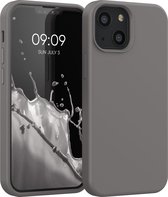 kwmobile telefoonhoesje geschikt voor Apple iPhone 13 mini - Hoesje met siliconen coating - Smartphone case in steengrijs