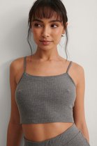 Na-KD dames crop top - sleepwear top  - XL   - Grijs