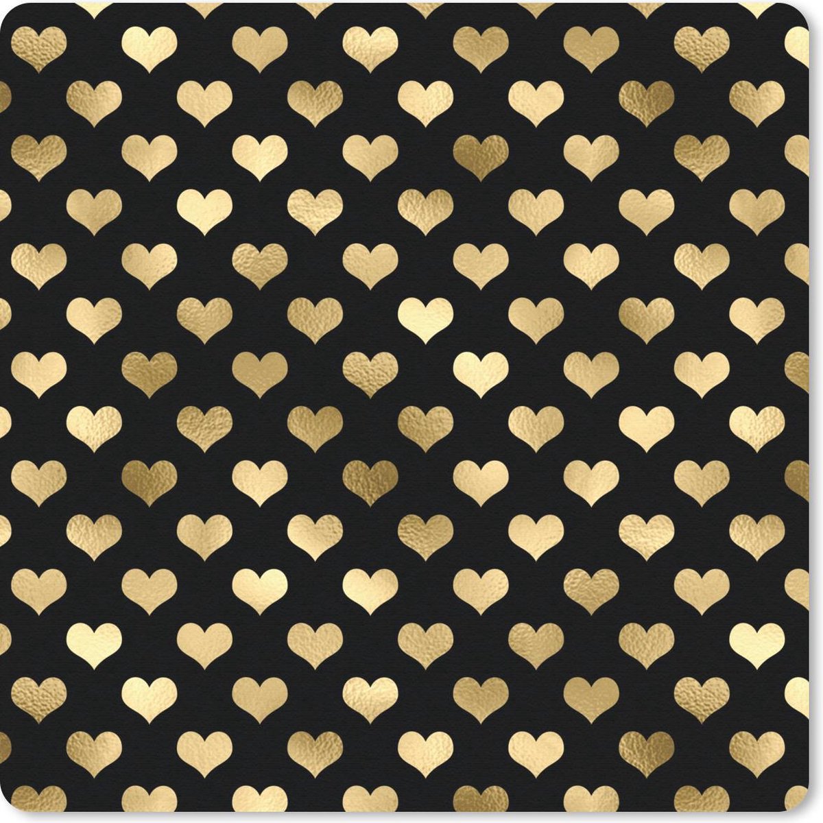 Muismat 20x20 cm - Mousepad Patronen - Hart - Goud - Muismatten