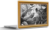 Laptop sticker - 17.3 inch - Oude meesters - Kunstwerk - Lijst - Gold - 40x30cm - Laptopstickers - Laptop skin - Cover