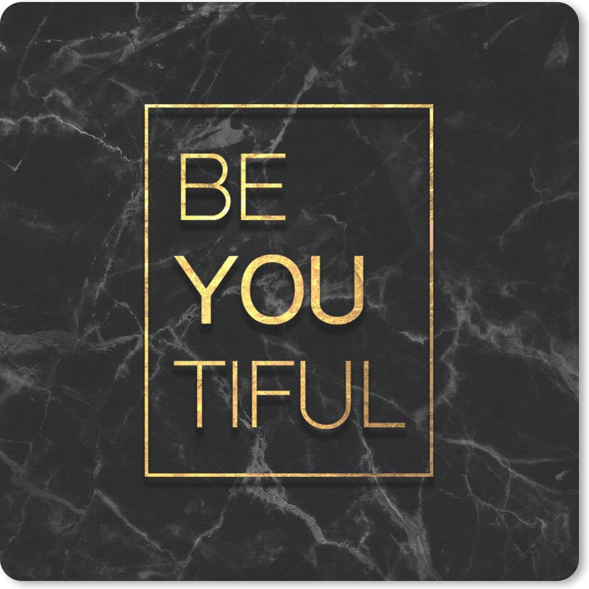 Muismat 30x30 cm - Mousepad Quotes - Motivatie - Goud - Marmer print - Muismatten