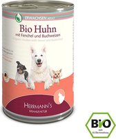 Herrmann's Bio Adult Honden Blikvoeding - Kip met Venkel - 400 g