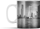 Mok - Rotterdam - Erasmus - Brug - Zwart - Wit - 350 ml - Beker