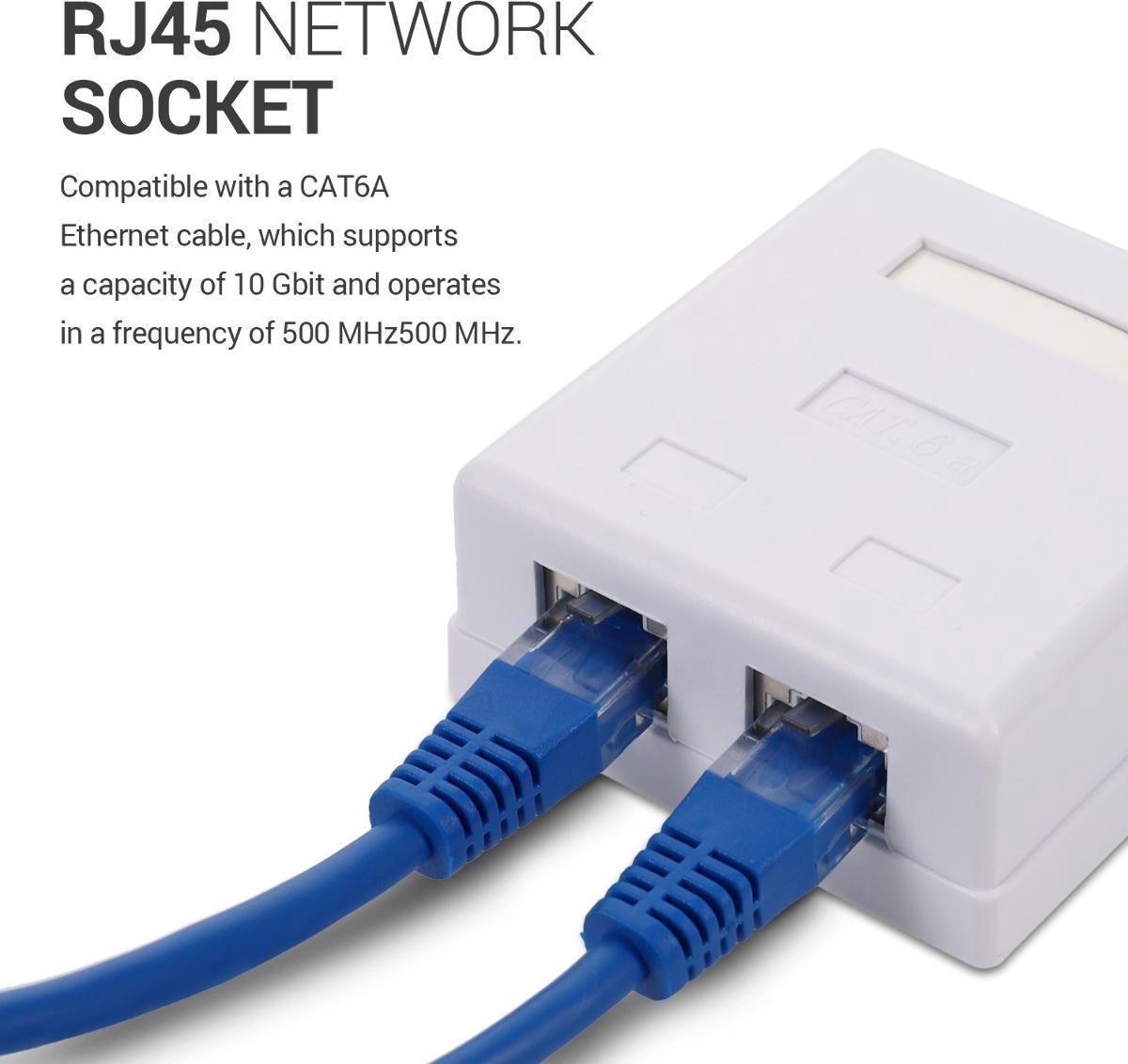 LEENUE 2 x 1-poort CAT 7 netwerkcontactdoos inbouw