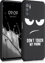 kwmobile telefoonhoesje compatibel met Xiaomi Poco M3 Pro 5G - Hoesje voor smartphone in wit / zwart - Don't Touch My Phone design