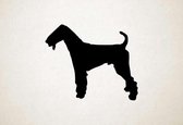 Silhouette hond - Airedale Terrier - S - 45x55cm - Zwart - wanddecoratie