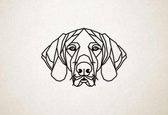 Line Art - Hond - German Pointer - L - 75x109cm - Zwart - geometrische wanddecoratie