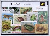 Kikkers – Luxe postzegel pakket (A6 formaat) : collectie van 25 verschillende postzegels van kikkers – kan als ansichtkaart in een A6 envelop - authentiek cadeau - kado tip - gesch