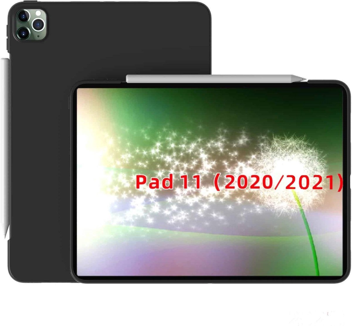 FONU Siliconen Backcase Hoes Geschikt Voor iPad Pro 11 inch 2022 / 2021 / 2020 - Matt Zwart