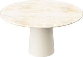 FLOW Ronde Eettafel - Travertin (Beige Cilinder) - 140 x 140 x 76