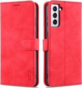 Voor Samsung Galaxy S21 5G AZNS Huid Voelen Kalf Textuur Horizontale Flip Lederen Case met Kaartsleuven & Houder & Portemonnee (Rood)