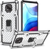 Voor Motorola Moto G Power 2021 Cool Armor PC + TPU Shockproof Case met 360 Graden Rotatie Ring Houder (Zilver)