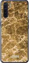 6F hoesje - geschikt voor OPPO A91 -  Transparant TPU Case - Gold Marble #ffffff