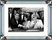 90 x 70 cm - Spiegellijst met prent - James Bond - Thunderball - Sean Connery - prent achter glas