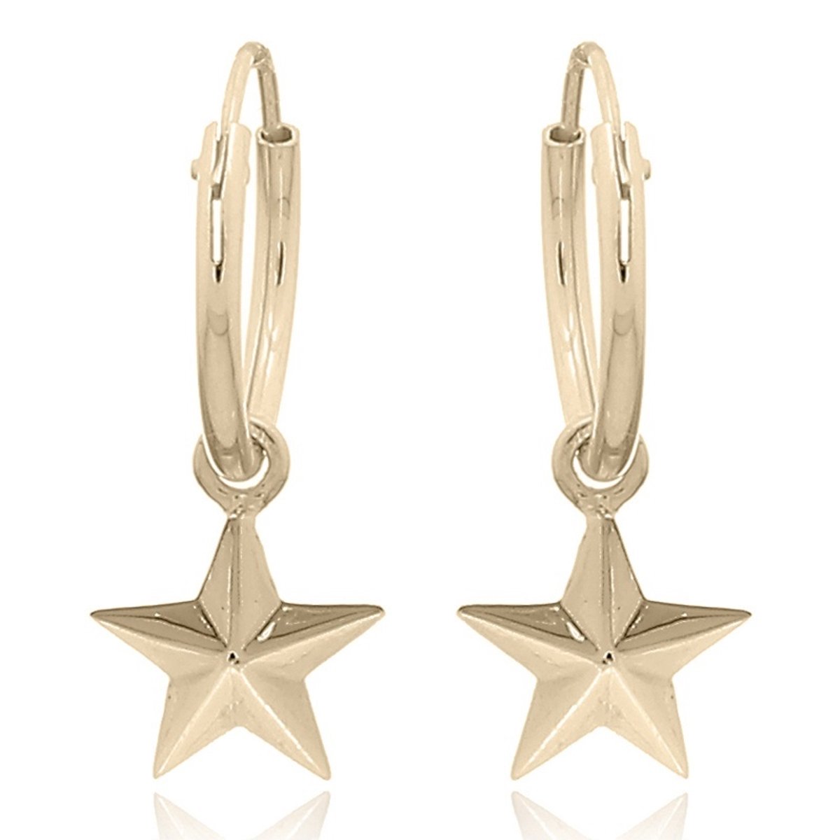 Goldplated oorbellen Star